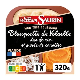 Blanquette de volaille duo de riz et purée de carottes (320g)