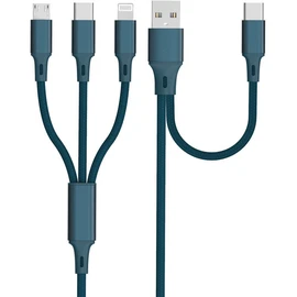 Câble de charge Lightning / Micro/USB / USB C - Vert