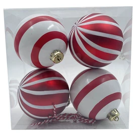Lot de 4 boules de Noël en plastique ligne 8 cm