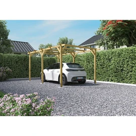 Carport toit plat - Bois traité autoclave - 15,8m² - HENRI