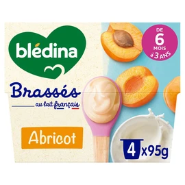 Brassés dessert lacté saveur abricot dès 6 mois (4x95g)