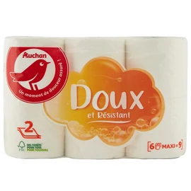 Papier toilette blanc maxi doux et résistant 2 épaisseurs (x6)