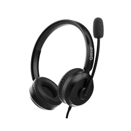 Casque de bureau filaire Q3506 + Adaptateur USB C - Noir