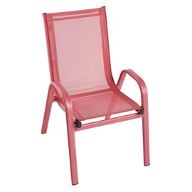 Fauteuil de jardin enfant - Textilène et acier - Rouge