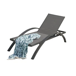 Chaise longue de jardin - Noir - BARCELONA