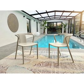 Fauteuil de jardin empilable - Polypropylène - Sable - DIEGO
