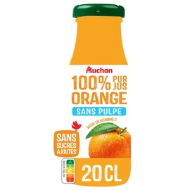 Pur jus d'orange sans sucres ajoutés bouteille (20cl)