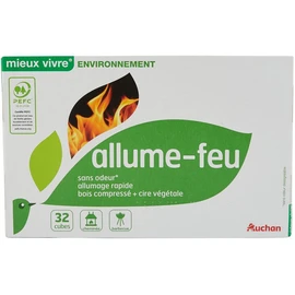 Allume-feu au bois compressé et cire végétale (x32)