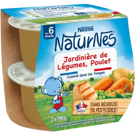 Petits pots de jardinière de légumes et poulet dès 6 mois (2x190g)