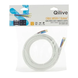 Câble sans prise avec embouts sertis H05VV-F 3G4mm² - Blanc
