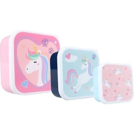 Boîtes goûter x3 Licorne - Multicolore