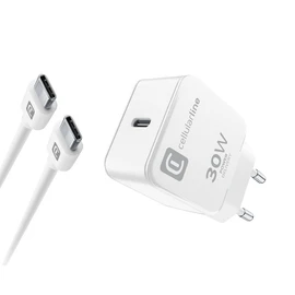 Chargeur Secteur+Câble Kit USB C30W IP 15 - Blanc