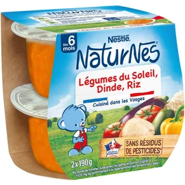 Bols légumes du soleil dinde et riz dès 6 mois (2x190g)