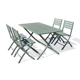 Salon de jardin - 4 places - Aluminium - Kaki - MARIUS