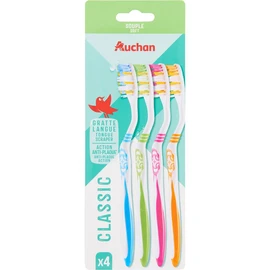 Brosses à dents classic gratte langue souple (x4)