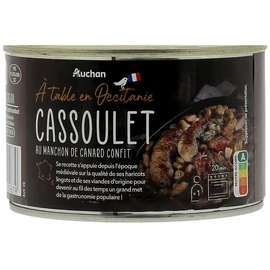 Cassoulet au manchon de canard confit cuisiné à la graisse de canard (420g)