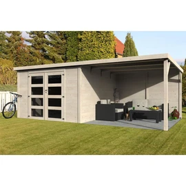 Abri de jardin bois avec auvent - 8,65m² + 7,84m² - DELICES