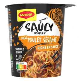 Cup nouille instantanée japonaise saveur poulet sésame Saucy Noodles (75g)