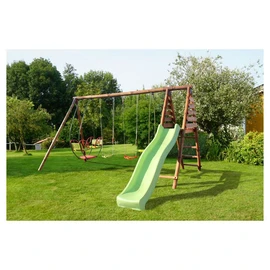 Portique balançoire avec toboggan - Bois - H2.22m - JACINTHE