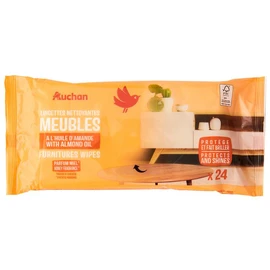 Lingettes nettoyantes à l'huile d'amande pour meubles parfum miel (x24)