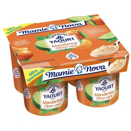 Yaourt gourmand à la mandarine et au citron vert (4x150g)