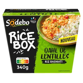 RiceBox lentilles corail riz basmati lait de coco épices (340g)
