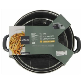 Friteuse induction acier émaillé 26 cm - Gris
