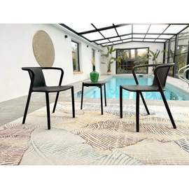 Fauteuil de jardin empilable - Polypropylène - Gris - DIEGO