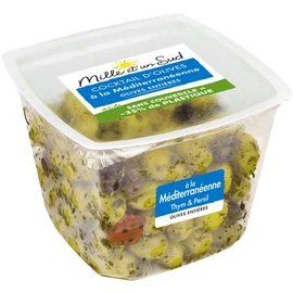Cocktail d'olives entières à la méditerranéenne thym & persil (400g)