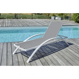 Chaise longue de jardin - Blanc - BARCELONA