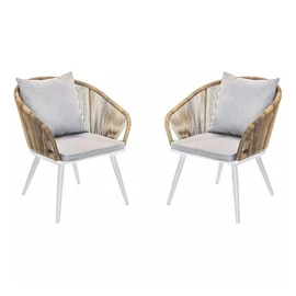Lot de 2 fauteuils de jardin - Résine tressée - Aspect corde - MALDIVES