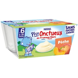 P'tit onctueux au fromage blanc pêche sans sucre ajoutés dès 6 mois (4x90g)