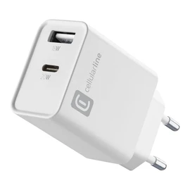 Charge maison USB C 20W+USB A 18W - Blanc
