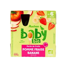 Gourde purée de fruits à la pomme fraise et banane dès 6 mois (4x85g)