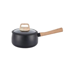 Casserole 20 cm tous feux dont induction avec couvercle en verre aluminium forgé