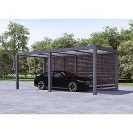 Carport en aluminium toit plat 600x360 cm - Gris