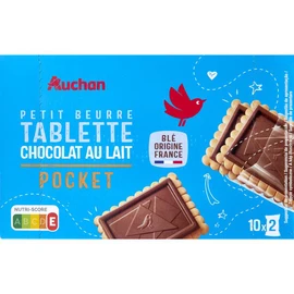 Pocket Biscuits petit beurre avec tablette chocolat au lait sachets fraîcheur (250g)