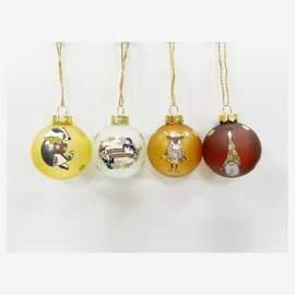 Lot de 4 boules de Noël transparente 6 cm