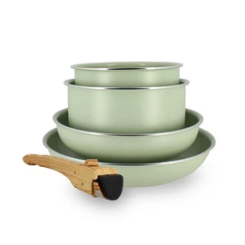 Batterie de cuisine 5 pièces aluminium recyclé  tous feux dont induction CELADON COLORAMA