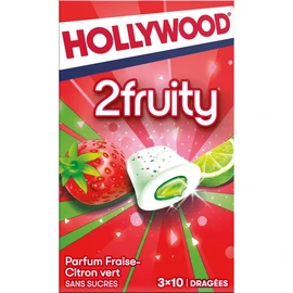 Chewing-gums 2fruity Fraise Citron vert sans sucres (3x22g)