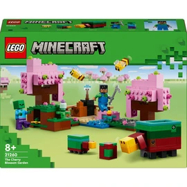 Minecraft 21260 - Le Jardin des Cerisiers en Fleurs - Minifigurines des Personnages du Jeu Vidéo Sunny, un Renifleur, un Zombie et des Abeilles