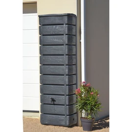 Récupérateur d'eau mural aspect bois Anthracite - 300L - WOOD
