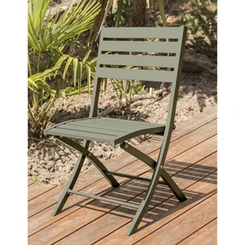 Chaise de jardin pliante - Aluminium - Vert kaki - MARIUS