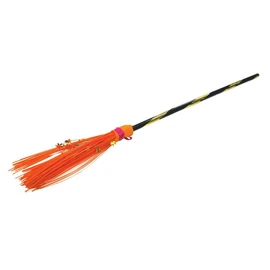 Balai de sorcière orange fluo