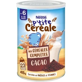 P'tite céréale aux céréales complètes cacao en poudre dès 6 mois (415g)