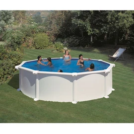 Piscine hors sol acier ronde - Blanche - 4,80 x 1,32 m - ATLANTIS