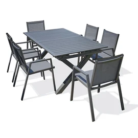 Salon de jardin - 6 places - Aluminium - Anthracite - FLORIDE