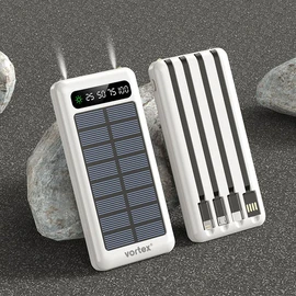 Batterie de secours solaire 10 000 mAh - Blanc