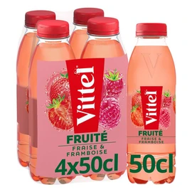 Eau minérale naturelle plate aromatisée fraise & framboise (4x50cl)