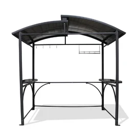 Abri pour barbecue - Aluminium et polycarbonate - Gris Anthracite
